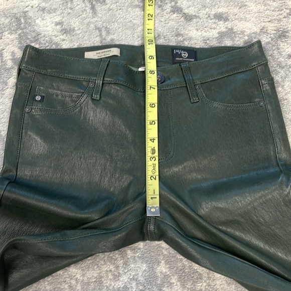 New AG Adriano Goldschmied The Legging Super Skinny Green Leather Pants Sz 26 - Picture 11 of 13